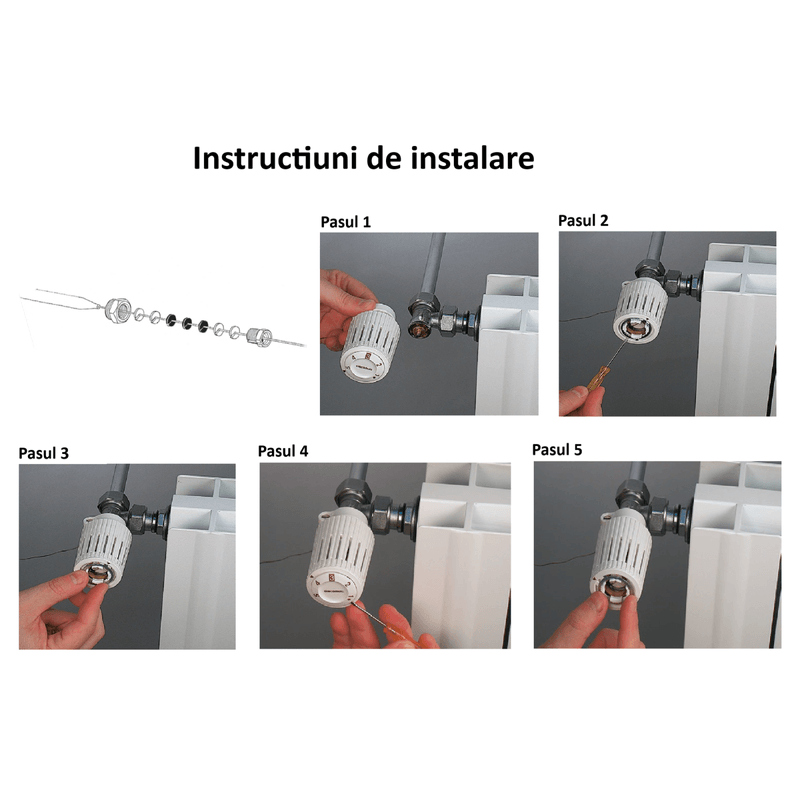Casa si Gradina - Termice - Calorifere si accesorii - Accesorii calorifere - Cap termostat Giacomini R462LX011, cu capilar si piulita, 1/2” filet exterior, reglaj 20÷70 °C - Infinity.ro