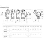 Casa si Gradina - Termice - Instalatii termice - Incalzire in pardosela - Distribuitor modular Giacomini R585CSX123, 3 iesiri, cu robinete de inchidere, 3/4” x 3/4”E, alama nichelata - Infinity.ro