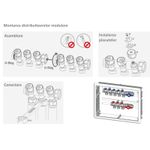 Casa si Gradina - Termice - Instalatii termice - Incalzire in pardosela - Distribuitor modular Giacomini R585CSX123, 3 iesiri, cu robinete de inchidere, 3/4” x 3/4”E, alama nichelata - Infinity.ro