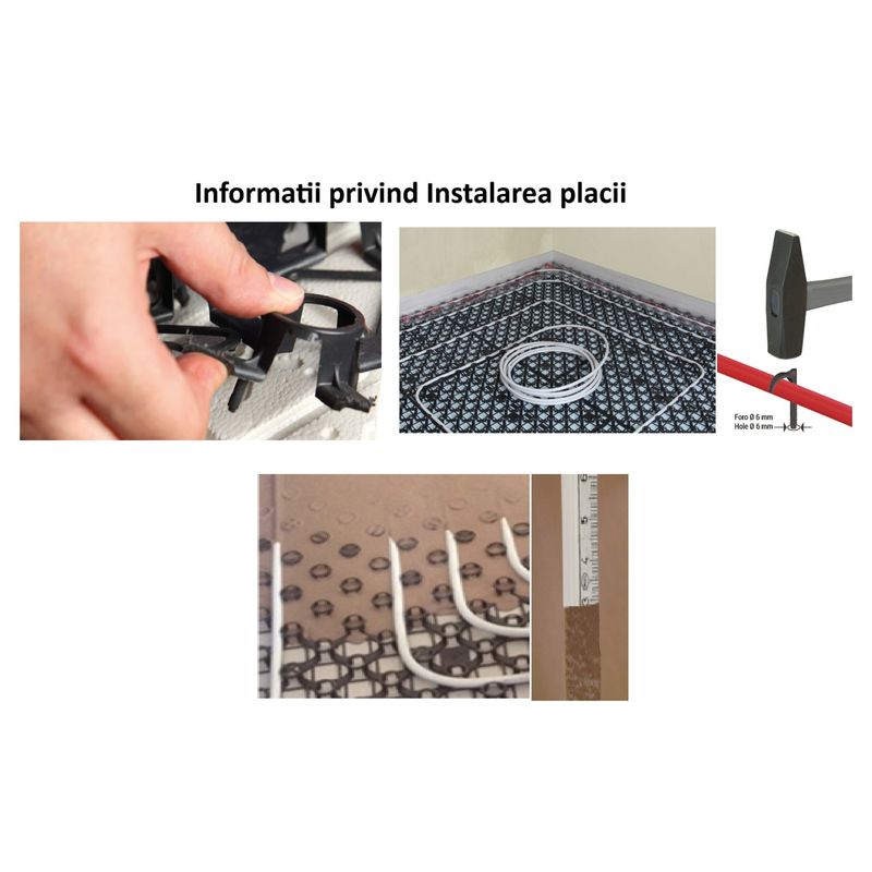 Casa si Gradina - Termice - Instalatii termice - Incalzire in pardosela - Placa cu nuturi Giacomini Spider R979SY011, cu pini  incalzire prin pardoseala, 800x600x35 mm, tevi Ø16–17 mm - Infinity.ro