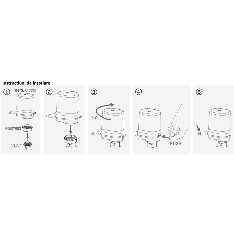 Casa si Gradina - Termice - Instalatii termice - Incalzire in pardosela - Actuator termo-electric Giacomini R473X221, 230V, normal inchis, pentru distribuitoare si robineti - Infinity.ro
