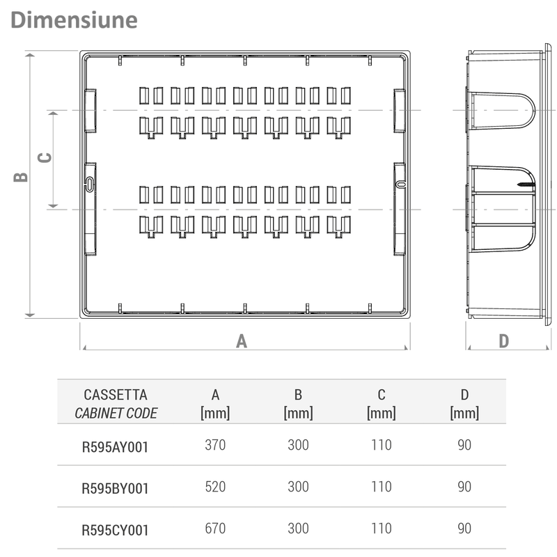 Casa si Gradina - Termice - Instalatii termice - Incalzire in pardosela - Cutie din plastic cu capac Giacomini R595AY001 pentru colectori, 370x300x90 mm - Infinity.ro