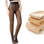 Fashion, accesorii si bijuterii - Femei - Lenjerie si pijamale femei - Sosete si ciorapi femei - Dres fals-translucid pentru iarna cu captuseala pufoasa - Negru, L/XL - Infinity.ro