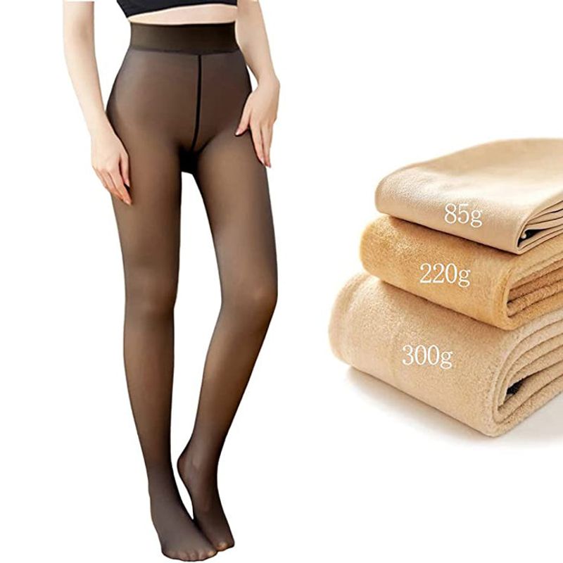 Fashion, accesorii si bijuterii - Femei - Lenjerie si pijamale femei - Sosete si ciorapi femei - Dres fals-translucid pentru iarna cu captuseala pufoasa - Negru, L/XL - Infinity.ro