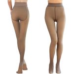 Fashion, accesorii si bijuterii - Femei - Lenjerie si pijamale femei - Sosete si ciorapi femei - Dres fals-translucid pentru iarna cu captuseala pufoasa - Negru, L/XL - Infinity.ro