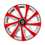 Auto si Moto - Anvelope si jante - Accesorii roti - Capace roti - Set 4 capace roti 14 inchi R14 Drift Rosu-Gri, Compatibil cu Range Rover - Infinity.ro