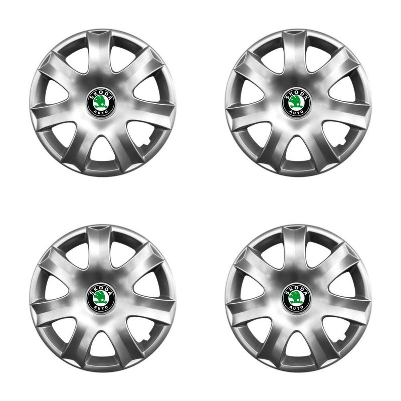 Auto si Moto - Anvelope si jante - Accesorii roti - Capace roti - Set 4 capace roti potrivite jantelor de 15 inchi (R15) compatibile gama SKODA model - 326 - Infinity.ro