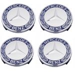 Auto si Moto - Anvelope si jante - Accesorii roti - Capace roti - Set 4 Capace Jante Aliaj Mercedes-Benz 75mm Albastre - Infinity.ro
