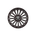 Auto si Moto - Anvelope si jante - Accesorii roti - Capace roti - Set 4 Capace Roti 15 inchi (R15) Dino Negru, Compatibile cu Peugeot - Infinity.ro