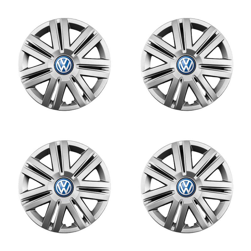 Auto si Moto - Anvelope si jante - Accesorii roti - Capace roti - Set 4 Capace Roti 14 inchi (R14) Compatibile Cu Volkswagen, Model - 203, Sigla Albastra - Infinity.ro