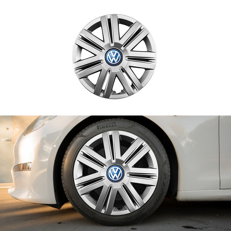 Auto si Moto - Anvelope si jante - Accesorii roti - Capace roti - Set 4 Capace Roti 14 inchi (R14) Compatibile Cu Volkswagen, Model - 203, Sigla Albastra - Infinity.ro