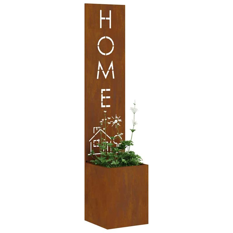 Casa si Gradina - Gradinarit si plante - Plante si ghivece - Ghivece si suporturi - Ghiveci pentru gradina Traforaj Ruginit 32 x 140 cm - Infinity.ro