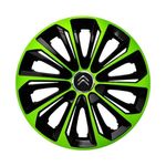 Auto si Moto - Anvelope si jante - Accesorii roti - Capace roti - Set 4 capace roti Extra strong green R15 Compatibil Cu Citroen - Infinity.ro