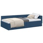 Casa si Gradina - Mobilier - Paturi si accesorii - Paturi - Cadru de pat coltar cu headboard Manual albastru 90 x 200 cm - Infinity.ro