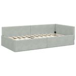 Casa si Gradina - Mobilier - Paturi si accesorii - Paturi - Cadru de pat coltar Altele cu headboard Gri deschis 90 x 190 cm - Infinity.ro