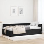 Casa si Gradina - Mobilier - Paturi si accesorii - Paturi - Cadru de pat coltar Altele cu headboard Negru 90 x 190 cm - Infinity.ro