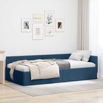 Casa si Gradina - Mobilier - Paturi si accesorii - Paturi - Cadru de pat coltar cu headboard Manual albastru 90 x 200 cm - Infinity.ro