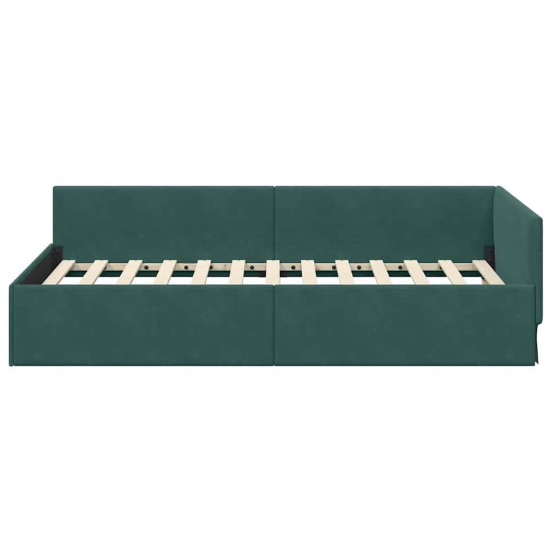 Casa si Gradina - Mobilier - Paturi si accesorii - Paturi - Cadru de pat coltar Altele Manual Verde inchis 90 x 200 cm - Infinity.ro