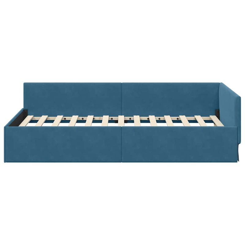 Casa si Gradina - Mobilier - Paturi si accesorii - Paturi - Cadru de pat coltar Altele cu headboard albastru 90 x 200 cm - Infinity.ro