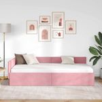 Casa si Gradina - Mobilier - Paturi si accesorii - Paturi - Cadru de pat coltar Roz 90 x 190 cm Catifea si lemn ingineresc - Infinity.ro