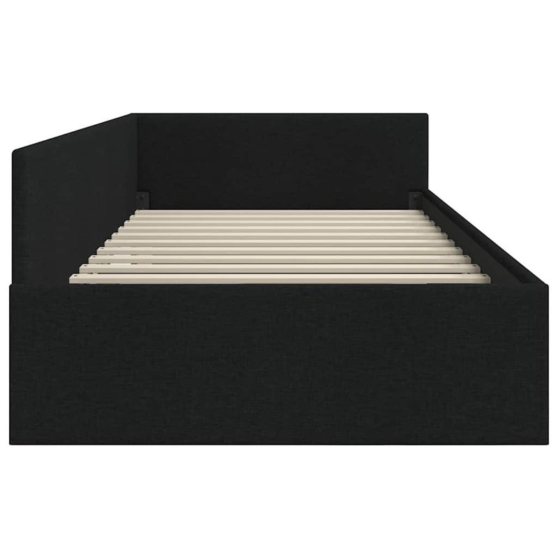 Casa si Gradina - Mobilier - Paturi si accesorii - Paturi - Cadru de pat coltar cu headboard Manual Negru 80 x 200 cm - Infinity.ro
