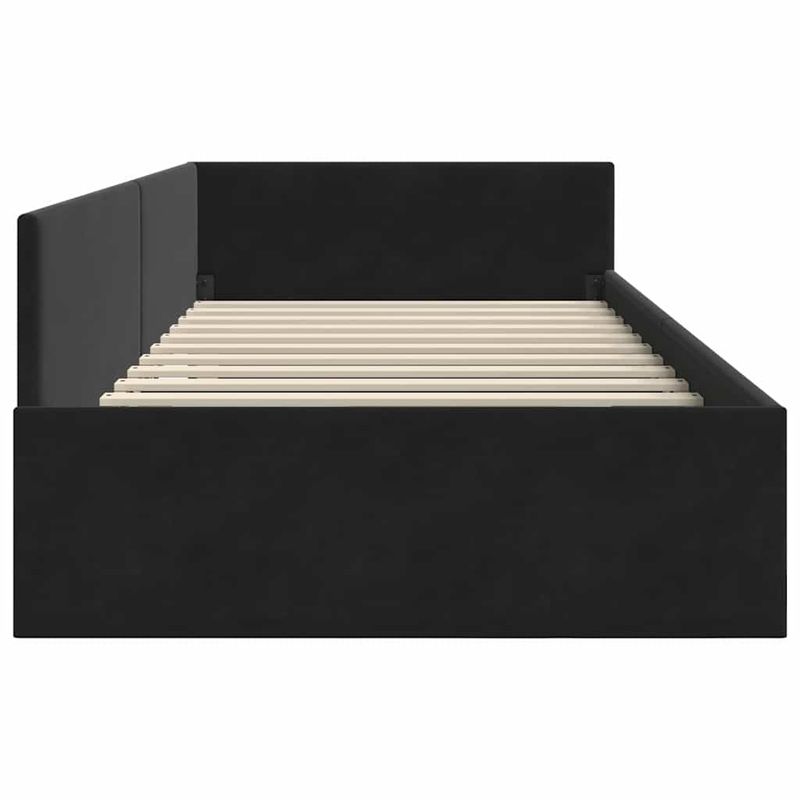 Casa si Gradina - Mobilier - Paturi si accesorii - Paturi - Cadru de pat coltar Altele cu headboard Negru 90 x 190 cm - Infinity.ro