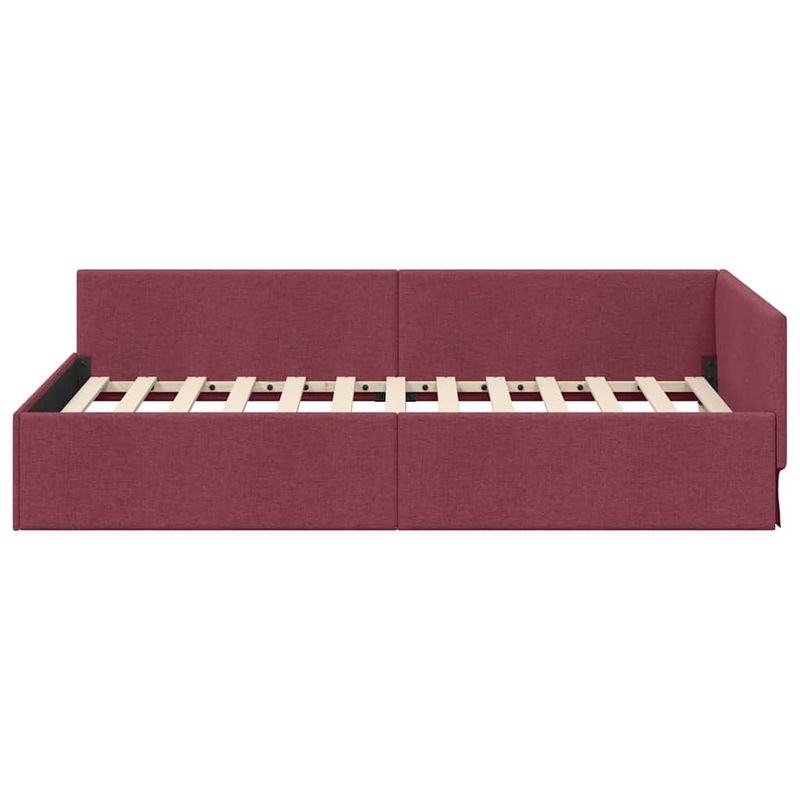 Casa si Gradina - Mobilier - Paturi si accesorii - Paturi - Cadru de pat coltar cu headboard Manual bordo 100 x 200 cm - Infinity.ro