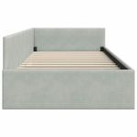 Casa si Gradina - Mobilier - Paturi si accesorii - Paturi - Cadru de pat coltar Altele cu headboard Gri deschis 90 x 190 cm - Infinity.ro