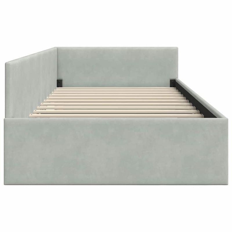 Casa si Gradina - Mobilier - Paturi si accesorii - Paturi - Cadru de pat coltar Altele cu headboard Gri deschis 90 x 190 cm - Infinity.ro