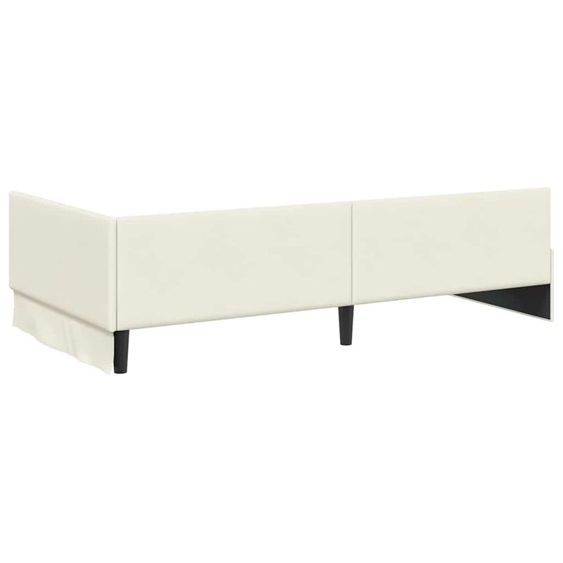 Casa si Gradina - Mobilier - Paturi si accesorii - Paturi - Cadru de pat coltar Crem 90 x 200 cm Catifea si lemn ingineresc - Infinity.ro