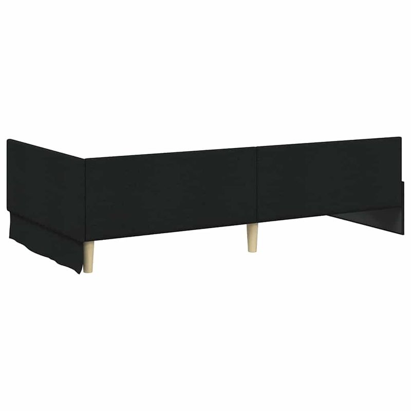 Casa si Gradina - Mobilier - Paturi si accesorii - Paturi - Cadru de pat coltar cu headboard Manual Negru 80 x 200 cm - Infinity.ro
