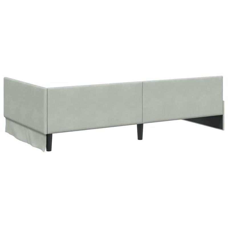 Casa si Gradina - Mobilier - Paturi si accesorii - Paturi - Cadru de pat coltar Altele cu headboard Gri deschis 90 x 190 cm - Infinity.ro