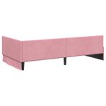 Casa si Gradina - Mobilier - Paturi si accesorii - Paturi - Cadru de pat coltar Roz 90 x 190 cm Catifea si lemn ingineresc - Infinity.ro