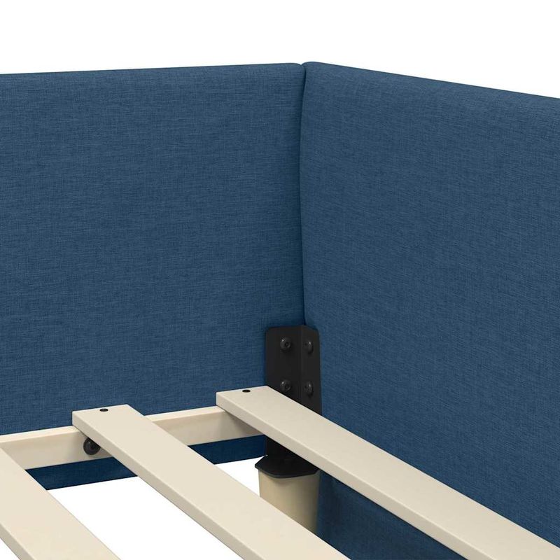 Casa si Gradina - Mobilier - Paturi si accesorii - Paturi - Cadru de pat coltar cu headboard Manual albastru 90 x 200 cm - Infinity.ro