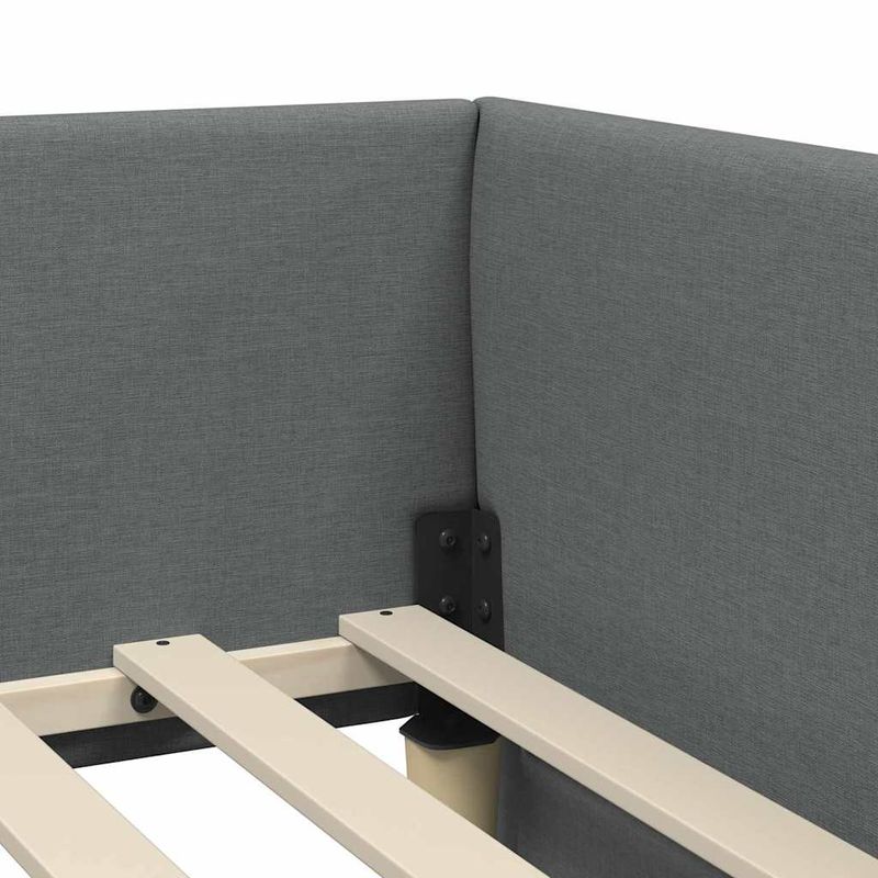 Casa si Gradina - Mobilier - Paturi si accesorii - Paturi - Cadru de pat coltar cu headboard Manual Gri inchis 80 x 200 cm - Infinity.ro