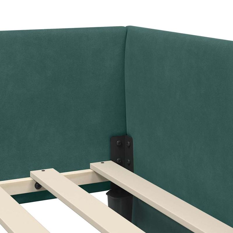 Casa si Gradina - Mobilier - Paturi si accesorii - Paturi - Cadru de pat coltar Altele Manual Verde inchis 90 x 190 cm - Infinity.ro