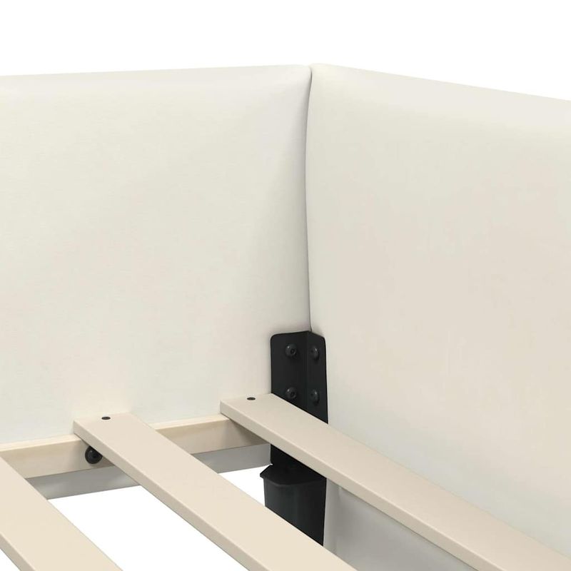 Casa si Gradina - Mobilier - Paturi si accesorii - Paturi - Cadru de pat coltar Crem 90 x 200 cm Catifea si lemn ingineresc - Infinity.ro