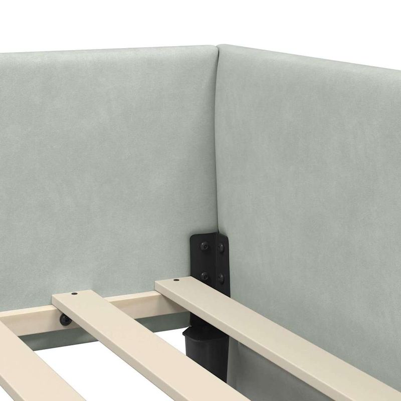 Casa si Gradina - Mobilier - Paturi si accesorii - Paturi - Cadru de pat coltar Altele cu headboard Gri deschis 90 x 190 cm - Infinity.ro