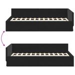 Casa si Gradina - Mobilier - Paturi si accesorii - Paturi - Cadru de pat coltar Altele cu headboard Negru 90 x 190 cm - Infinity.ro