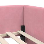 Casa si Gradina - Mobilier - Paturi si accesorii - Paturi - Cadru de pat coltar Roz 90 x 190 cm Catifea si lemn ingineresc - Infinity.ro