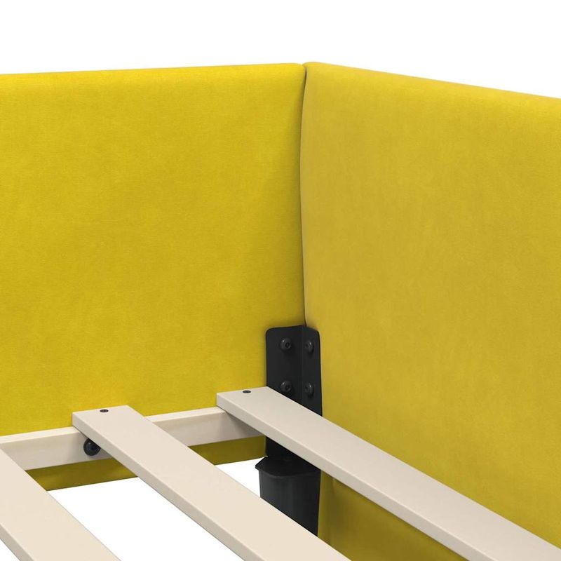 Casa si Gradina - Mobilier - Paturi si accesorii - Paturi - Cadru de pat coltar Altele cu headboard Galben 80 x 200 cm - Infinity.ro