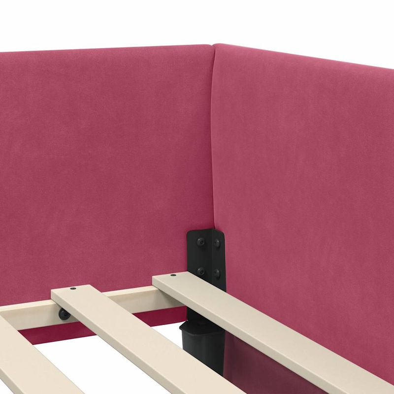 Casa si Gradina - Mobilier - Paturi si accesorii - Paturi - Cadru de pat coltar Altele cu headboard bordo 80 x 200 cm - Infinity.ro