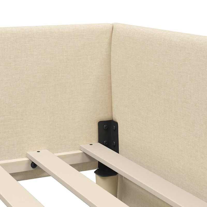 Casa si Gradina - Mobilier - Paturi si accesorii - Paturi - Cadru de pat coltar cu headboard Manual Crem 100 x 200 cm - Infinity.ro
