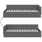 Casa si Gradina - Mobilier - Paturi si accesorii - Paturi - Cadru de pat coltar cu headboard Manual Gri inchis 90 x 190 cm - Infinity.ro
