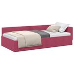 Casa si Gradina - Mobilier - Paturi si accesorii - Paturi - Cadru de pat coltar Altele cu headboard bordo 90 x 200 cm - Infinity.ro
