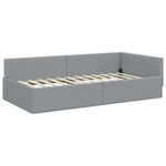 Casa si Gradina - Mobilier - Paturi si accesorii - Paturi - Cadru de pat coltar cu headboard Manual Gri deschis 90 x 190 cm - Infinity.ro