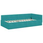 Casa si Gradina - Mobilier - Paturi si accesorii - Paturi - Cadru de pat coltar Altele cu headboard Turcoaz 90 x 190 cm - Infinity.ro