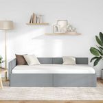 Casa si Gradina - Mobilier - Paturi si accesorii - Paturi - Cadru de pat coltar cu headboard Manual Gri deschis 90 x 190 cm - Infinity.ro