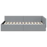 Casa si Gradina - Mobilier - Paturi si accesorii - Paturi - Cadru de pat coltar cu headboard Manual Gri deschis 90 x 190 cm - Infinity.ro