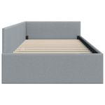 Casa si Gradina - Mobilier - Paturi si accesorii - Paturi - Cadru de pat coltar cu headboard Manual Gri deschis 90 x 190 cm - Infinity.ro